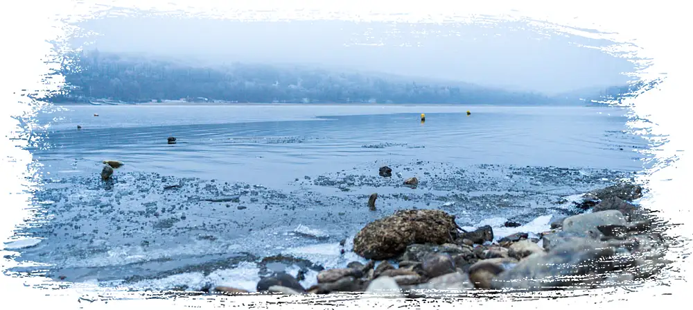 Brněnská přehrada v zimě